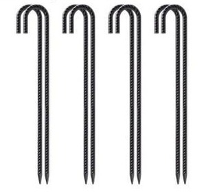 lot 56346 image: Heavy Duty J-Hook Ground Anchors - 24 Inch 8-Pack - Retail $32