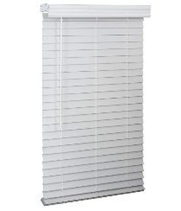 lot 58166 image: 2-inch Faux Wood White Window Blinds 71 Width  - Retail $119