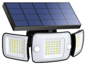 lot 58170 image: Solar Motion Sensor Security Lights - 270° Wide Angle - Retail $35