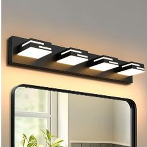 lot 58173 image: Modern Black LED Bathroom Vanity Light - Retail $66