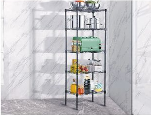 lot 58180 image: 5-Tier Black Wire Shelving Unit 16.5 X 11.5 - Retail $24
