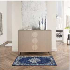 lot 58184 image: Navy Blue Traditional Area Rug 2x4 - Retail $59