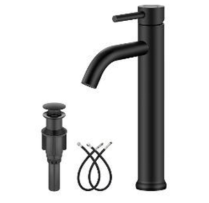 lot 58196 image: Aolemi Matte Black Bathroom Vessel Faucet - Retail $55