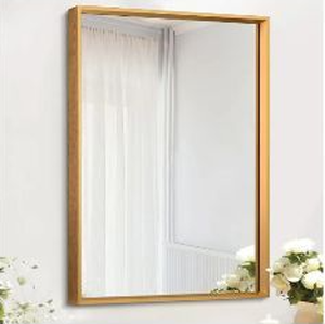 lot 58197 image: Gold Rectangular Wall Mirror 16 X 24 - Retail $49