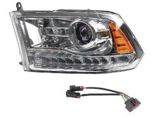 lot 58202 image: Dodge Ram Chrome Headlight Assembly (2009-2018) - Retail $99