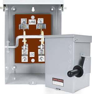 lot 9051 image: 200-Amp Safety Disconnect Switch Box - Retail $159
