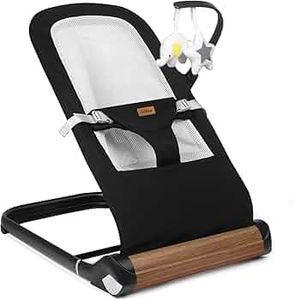lot 59085 image: Modern Baby Bouncer Chair with Wooden Base - Retail $75