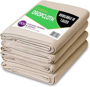 lot 59092 image: Canvas Drop Cloth 4-Piece Set - Retail $46