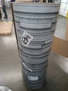 lot 9113 image: 40x52 Roll of Sheet Metal with Brick Design - Retail $450