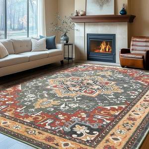 lot 59114 image: Traditional Oriental Area Rug 8x10 Red - Retail $54