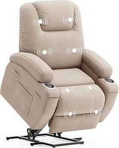 lot 9120 image: Power Lift Massage Recliner with Cup Holders - Retail $264  Tested Functions -Works Great