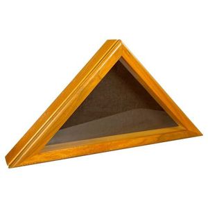 lot 59129 image: Oak Triangle Flag Display Case - Retail $69