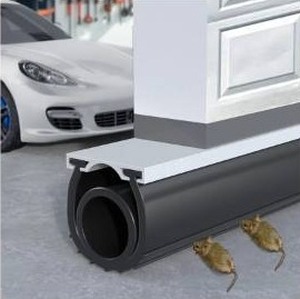 lot 59165 image: Premium Garage Door Bottom Seal with Track - 16.5ft - Retail $53