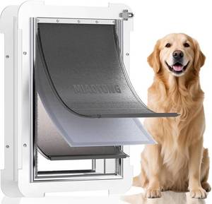 lot 59082 image: Steel 3-Flap Large Dog Door with Lock Panel - Retail $89