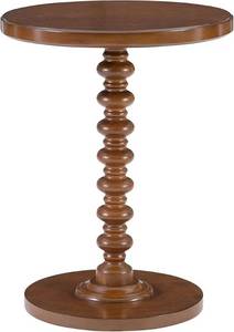 lot 59101 image: Round Spindle Pedestal Side Table - Retail $48