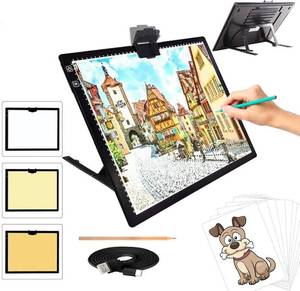 lot 59139 image: A3 LED Light Pad Drawing Tablet with Stand - Retail $49
