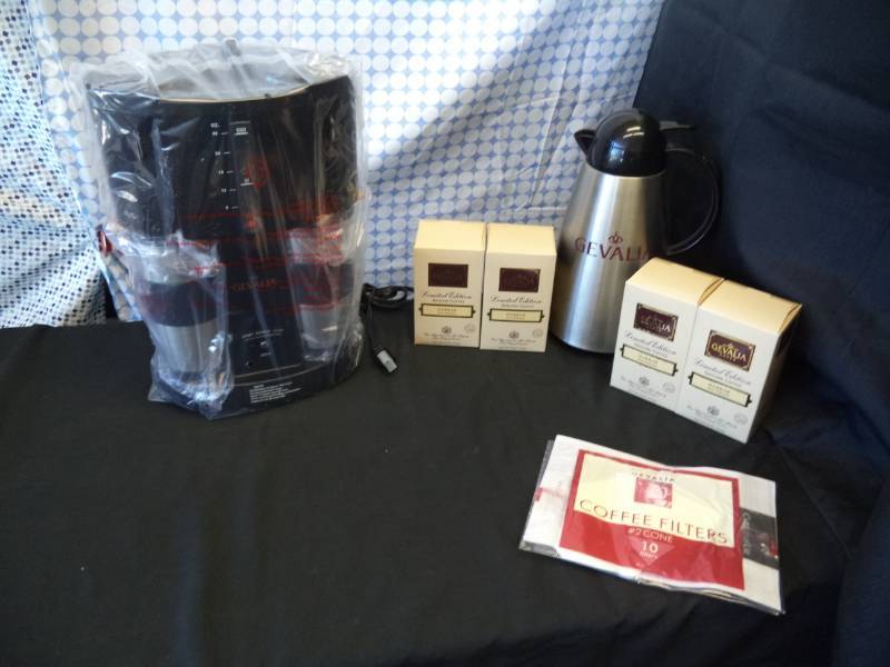 lot 2496 image: Brand New Gevalia Automatic Coffee Maker wBonus Thermos