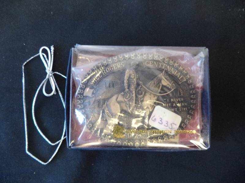 lot 2592 image: Will Rogers Centennial 1879-1979 Solid Brass Belt Buckle