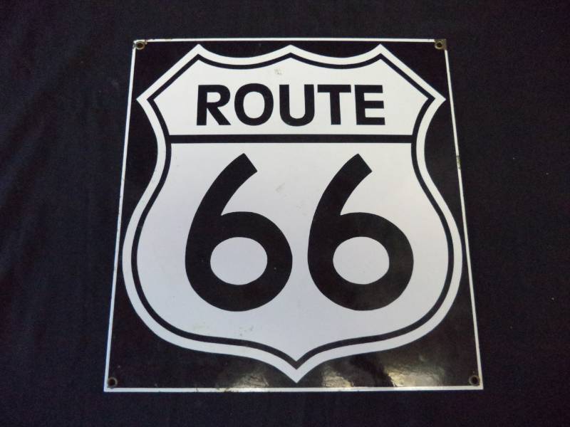 lot 2660 image: Route 66 Metal Sign 12 X 12