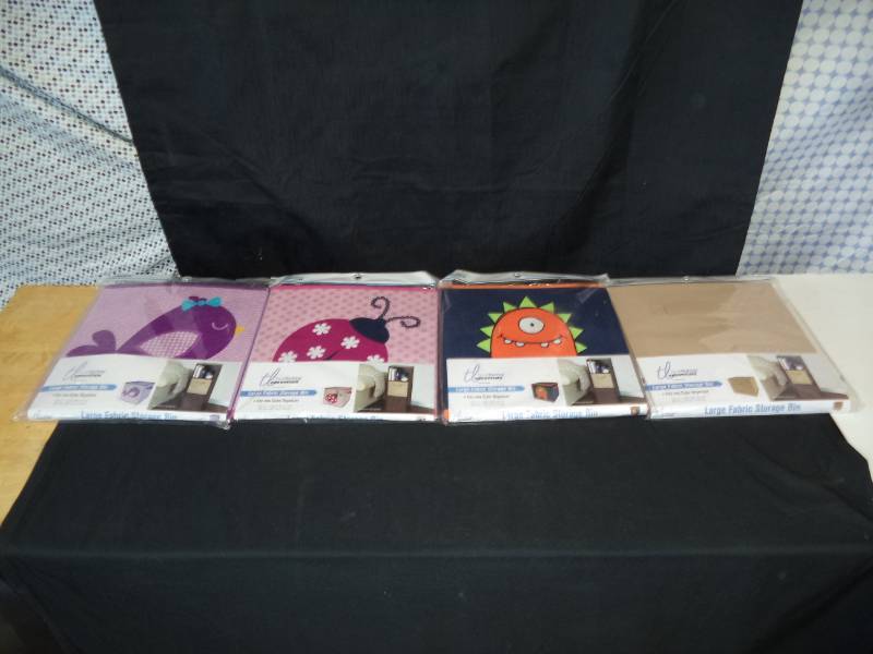 lot 2672 image: 4 Large Fabric Storage Bin New