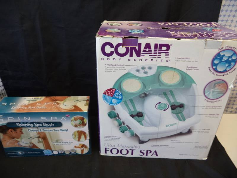 lot 2687 image: Spin Spa, Spinning Spa Brush, Conair Body Benefits Foot Spa