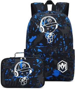 lot 2054 image: Bluboon Preschool Backpack Kids Boy Kindergarten Backpack With Lunch Box School Book Bags for Elementary Primary Schoole