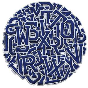 lot 2056 image: Letter Iron On Patches, A-Z Alphabet Embroidery Applique Patch, DIY Decorative Heat Press Name Patches for Clothing Jeans Jackets Backpacks Hats (Blue 104 Pcs) - Retail $14