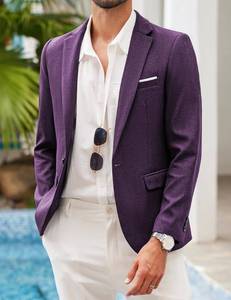 lot 2067 image: COOFANDY Mens Blazer Casual Sport Coats Slim Fit One Button Suit Jacket Lightweight Sports Jacket (checkered blue not purple,M) - Retail $70