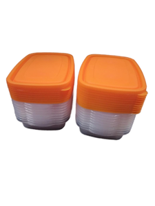 lot 5901 image: Plastic Food Storage Containers with Orange Lids - Set of 20 - Retail $12