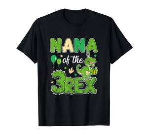 lot 6002 image: Port and Company size 3 XL color pink Nana Of The Three Rex Birthday Dinosaur Family Matching T-Shirt - Retail $22
