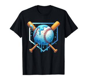 lot 6013 image: Port and company size M Baseball Dripping Ice Cream Drip Youth Boys Baseball T-Shirt - Retail $17