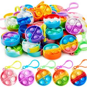 lot 6035 image: JOYIN Round Pop Fidget Keychain 30 Pack Pop Fidget Toys Bulk Party Favors for Kids 4-8,8-12 Years, Halloween Goodie Bags Stuffers Back to School Gifts for Students Classroom Prizes Sensory Toys - Retail $9