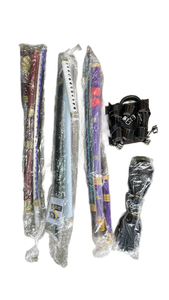 lot 15427 image: Cold Blade Cosplay Katana Set of 3 with AccessoriesStand - Retail $89