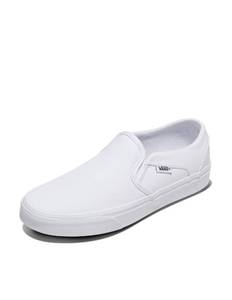 lot 15433 image: Vans Womens Asher Slip-On Shoe  Comfortable Sneakers for Walking, Fashion and Everyday Wear, True WhiteTrue White, 6.5 - Retail $55
