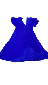 lot 16416 image: Royal Blue Flutter Sleeve Dress Size 2XL - Retail $35