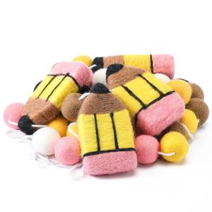 lot 16430 image: 2 Pcs 13.2 ft Felt Pencil Banner for School Classroom 3D Pencil Garland Colorful Pompom Ball Hanging Banner Welcome Back Garland for Classroom First Day of School Decorations (Bobo) - Retail $24