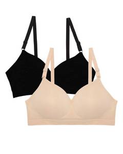 lot 16435 image: Fruit of the Loom Wireless Push-Up Bra 36B 2pk - Retail $22