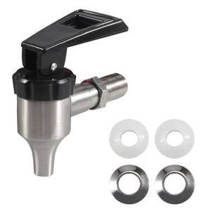 lot 16440 image: Stainless Steel Beer Beverage Dispenser Replacement Spigot Faucet Black Handle for Coffee Jar Juice Cold Hot Water Wine Beer Drink barrel Milk tea bucket by MUGLIO(16mm) - Retail $15