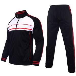 lot 16458 image: WearLink Mens Tracksuits 2 Piece Sweatsuits for Men Set Casual Athletic Jogging Warm Full Zip Long Sleeve Sweat Suits with Pockets (BlackandRed,L) - Retail $50