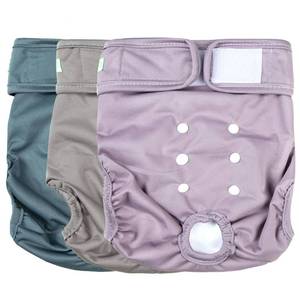 lot 16470 image: wegreeco Washable Reusable Premium Dog Diapers, Pack of 3, Small Dog Puppy and Doggy Diapers Female, Dog Period Panties Diapers Female in Heat Large - Retail $18