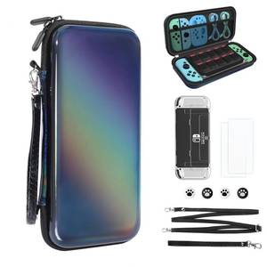 lot 16482 image: belleandbirdie Protective Shell Carrying Case For Nintendo OLED Switch, 10IN1 Accessories Bundle,Waterproof Portable Travel Protection w Game Cartridge Holder,Screen Protector,Cover,Strap,Thumb Grips - Retail $134