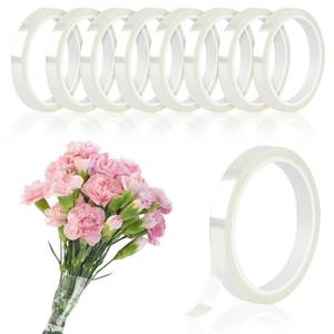 lot 16488 image: COIDEA 8 Rolls Clear Floral Tape, 12 Wide Flower Tape, Clear Floral Tape for Fresh Flowers, Waterproof Florist Tape for Floral Crafts, Bouquet Floral Arranging Stem Wrapping, Wedding Bouquet, 36Yard - Retail $33in