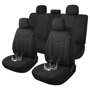 lot 19493 image: CAROMOP Waterproof Car Seat Cover Full Seats, Neoprene Seat Covers for Cars,Split Bench Compatible Car Interior Covers, Universal Fit Most Car Sedan Truck SUV(Black) 2 Set - Retail $45
