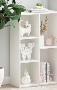 lot 19499 image: Furinno Luder 5 Cube Reversible Open Shelf  White - Retail $107