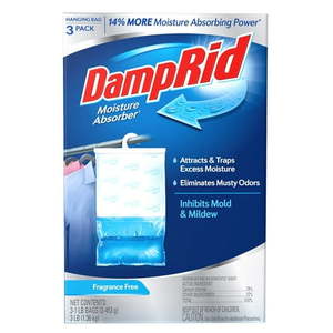 lot 19511 image: DampRid Fragrance Free Hanging Moisture Absorber  16 oz  3 Pack - Retail $24