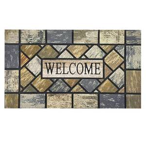 lot 19540 image: CHICHIC 18 x 30 Inch Square Welcome Door Mat Front Doormat Outdoors for Home Entrance Outdoors Mat for Outside Entry Way Doormat Entry Rugs, Heavy Duty Non Slip Rubber Back Low Profile - Retail $30