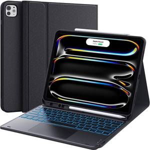 lot 19541 image: CHESONA for iPad Pro 13 Inch Case 2024 with Keyboard (M4-2024M5-2025), Magnetic Detachable Keyboard with Backlit, 2 Wireless Channels, Touchpad and Pencil Holder, Precise Cutouts Case for iPad Pro 13 - Retail $45
