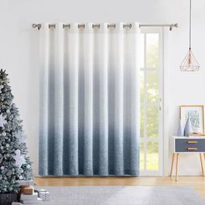 lot 19544 image: Ombre Window Door Curtain 100 Extra Wide Light Filtering Gradient Print on Rayon Blend Fabric Treatment Drape for Sliding Patio Door with 14 Grommets, Cream White to Indigo Blue, 100in x 95in, 1 Panel - Retail $49in