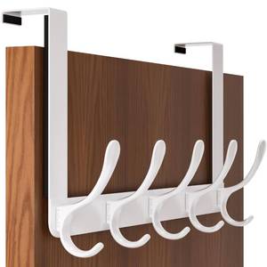 lot 19545 image: SKOLOO Over The Door Hook, Door Hanger Hooks for Hanging Clothes, Towels, Coats, Hats, Over The Door Towel Hook - White, Assembly Required - Retail $19