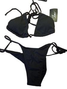 lot 20151 image: Zuobamio Black Ribbed Bikini Set XS - Retail $25